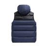Men Winter Cotton Vest Padded Thick Warm Sleeveless Hooded Loose Drawstring Pockets Zipper Closure Windproof Soft Warm Men Solid Color Men Waistcoat