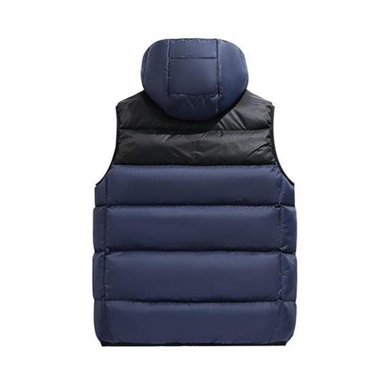 Men Winter Cotton Vest Padded Thick Warm Sleeveless Hooded Loose Drawstring Pockets Zipper Closure Windproof Soft Warm Men Solid Color Men Waistcoat