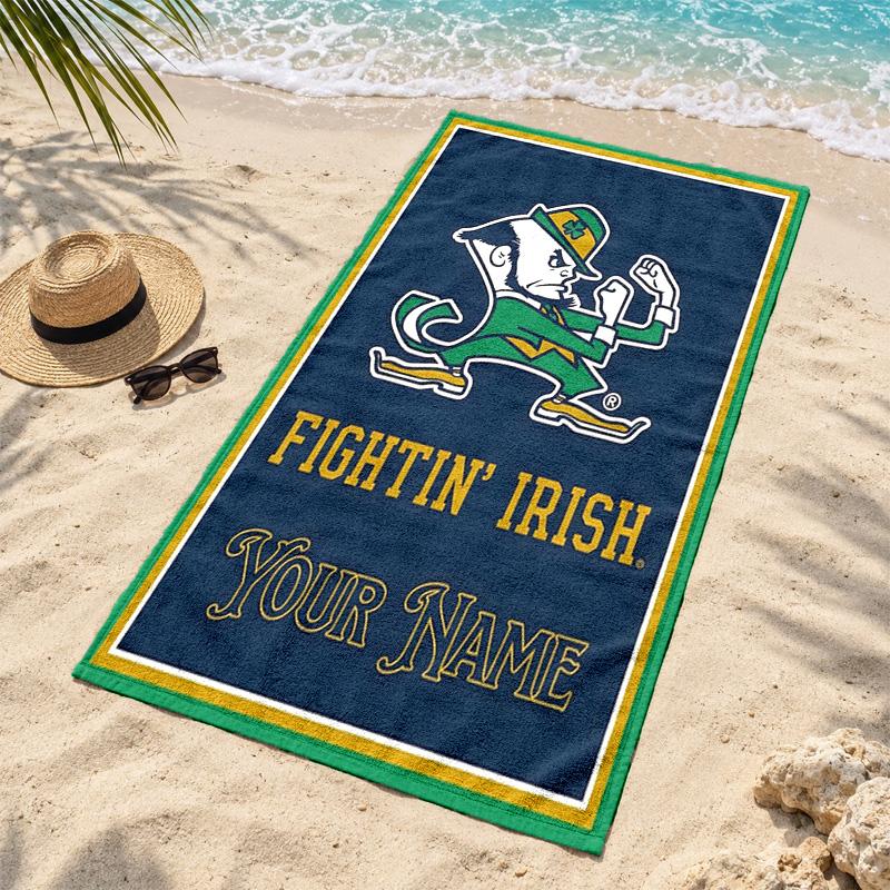Fighting Irish Custom Name Beach towels also serve as bath towels summer essential a musthave for the outdoors the beach and the pool