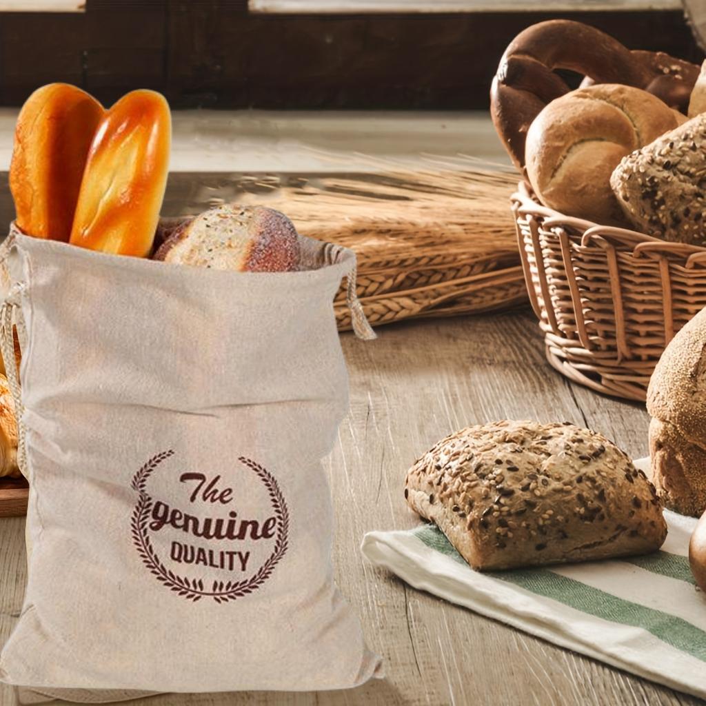 1/6 шт. Многоразовый льняной мешок для хлеба, контейнер для хранения выпечки для тостов, небеленый мешок для сохранения с завязками, кухонный органайзер