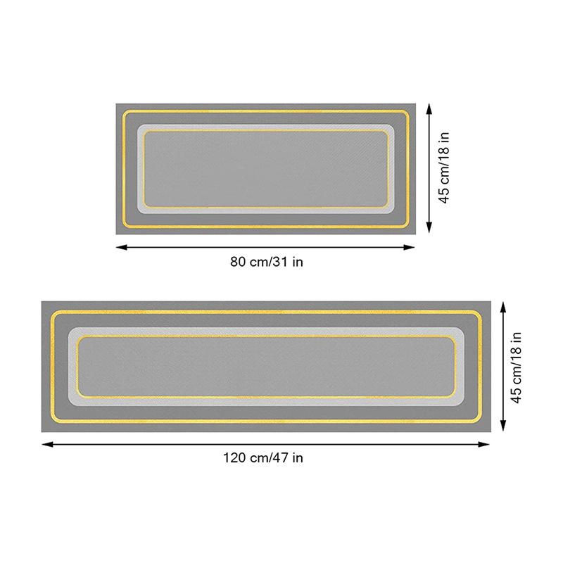 Клетчатый кухонный коврик Полный длинный напольный коврик Набор из двух частей Бытовой водонепроницаемый и маслостойкий кожаный износостойкий коврик для ног