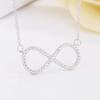 S925 Silver Necklace Pendant Temperament 8-character Diamond Inlaid Necklace Wedding Birthday Gift Jewelry