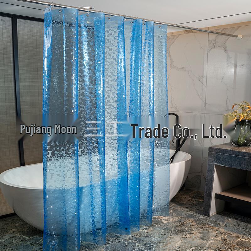 3D-печатная шторка для душа из ПЭВА с крючками – Толстая, водонепроницаемая, устойчивая к плесени перегородка для ванной