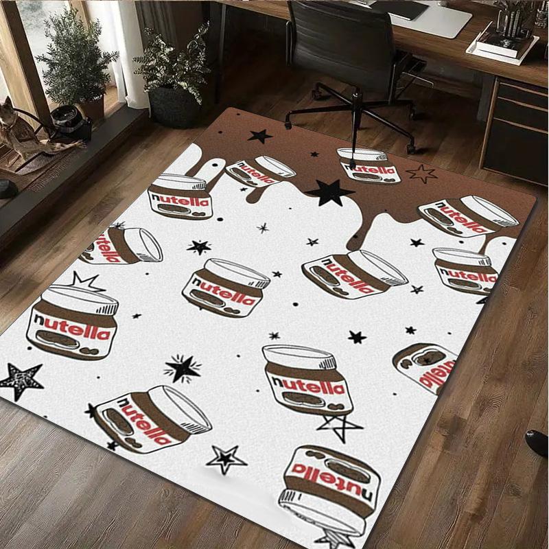 Nutella Chocolate Hazelnut Spread Jar Bread Knife Home Rug Office Carpet Room Area Rug Computer Chair Cushion Holiday Gift