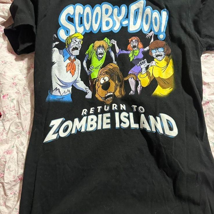 Черная хлопковая футболка Scooby Doo Остров зомби SG353 Унисекс футболка
