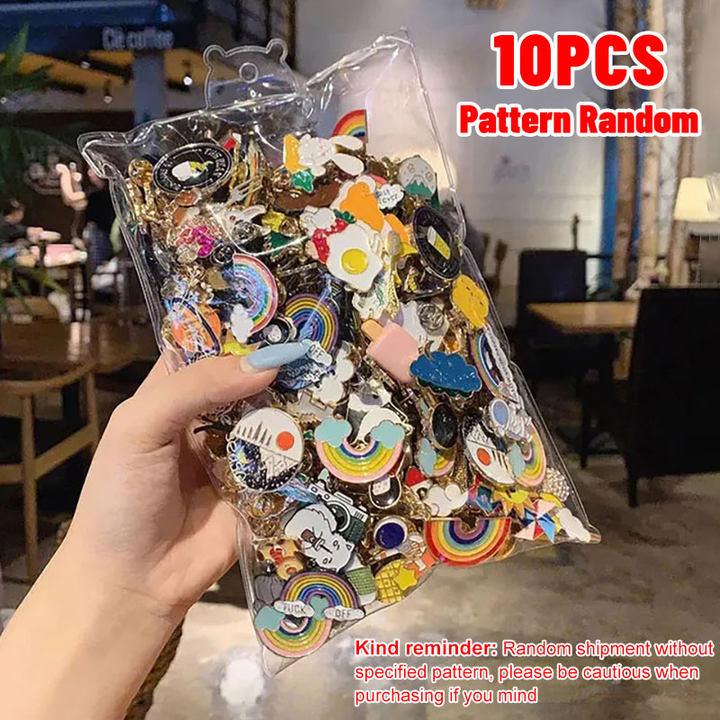 10pcs Cute Random Badges Personalized Badge Fashion Pins Jewelry For Cartoon Clothes Bag Metal PinsSet Brooches Kids BestGift