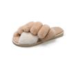 Fashion Women Fuzzy Slippers Cross Band Soft Plush Cozy House Shoes Furry Open Toe Indoor Outdoor Warm Anti Skid Leisure Ladies Slippers