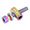 M5x30/35/40mm Titanium Alloy Bicycle Seatpost Bolt Round Head Screw (Rainbow M5x30)
