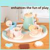 Wooden Afternoon Tea Cookies Cups Tableware Set Children Toys For Imaginative Pretend Play