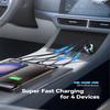 Автомобильное зарядное устройство USB C, 4-портовый адаптер для автомобильной зарядки для быстрой зарядки телефона, адаптер-прикуриватель для быстрой зарядки в путешествии