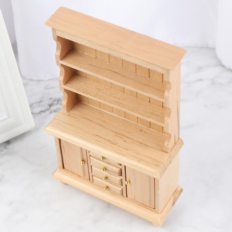 1:12 Миниатюрная мебель для кукольного домика Многофункциональный деревянный шкаф Книжный шкаф Книжная полка