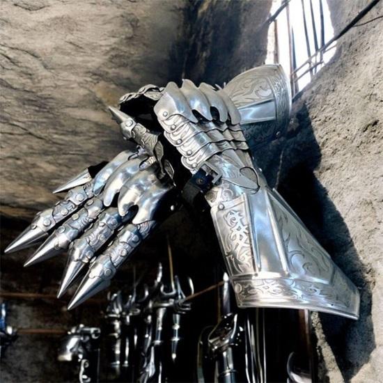 Средневековый Назгул Травленый Набор Перчаток Средневековый Рыцарь Готические Перчатки-Наручи Пара