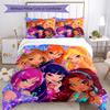 3 шт. Комплект постельного белья Winx Club Застежка на пододеяльнике Включает 1 пододеяльник и 2 наволочки, Мягкий и удобный для всех сезонов.
