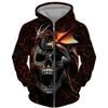 Fashion 3D All Over Printed Black Hoodie/Jacket Unisex Gothic Zipper Sweatshirt Personality Men's Pullover Street Wear