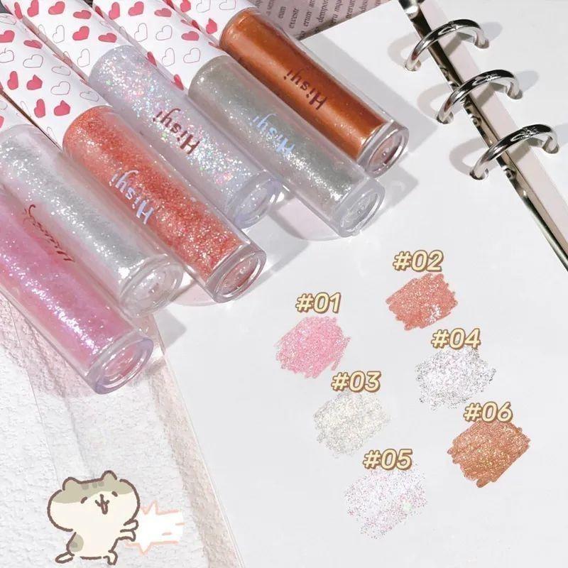 Жидкие тени для век, хайлайтер, тени для век, мерцающие водостойкие блестящие стойкие блестки, осветляющие макияж