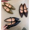 Fashion Fashion Buckle Strap Ladies Flats With Shoes Butterfly-Knot Female Shallow Footwear Pointed Toe Women Mary Janes Flats Shoes