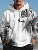 Мужской пуловер с 3D-принтом Волк Streetwear Худи Темно-зеленый с длинным рукавом с капюшоном Весна и Осень Дизайнерский топ