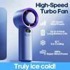 Portable Handheld Turbo Fan Semiconductor Refrigeration 100 Wind Speeds Adjustable Mini Personal Battery Operated Eyelash Fan