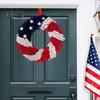 Венок ко Дню независимости США, патриотический, красный, белый, синий, венок с флагом США, настенная гирлянда для входной двери, украшение на праздник 4 июля