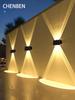 Solar Wall Lamp Outdoor Warm Light Waterproof Up And Down Luminous Lighting Balcony Yard Garden Decoration Lights Exterior Wall