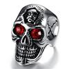 Classic Skeleton Men Rings Skull Red Eyes Finger Accessories Creative Punk Hip Hop Vintage Jewelry Halloween Gifts