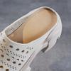 Johnature Genuine Leather Thick Soles Outdoor Slippers Vintage Hollow Out Breathable Women's Platform Shoes