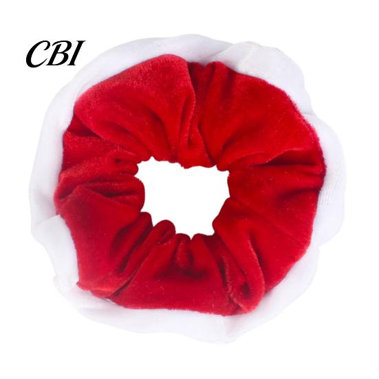 Non Damaging Hair Elastics for Christmas Velvet Scrunchies, Soft Elastic Ties Women Girls, Lightweight Large Intestine Thick Contrast Color