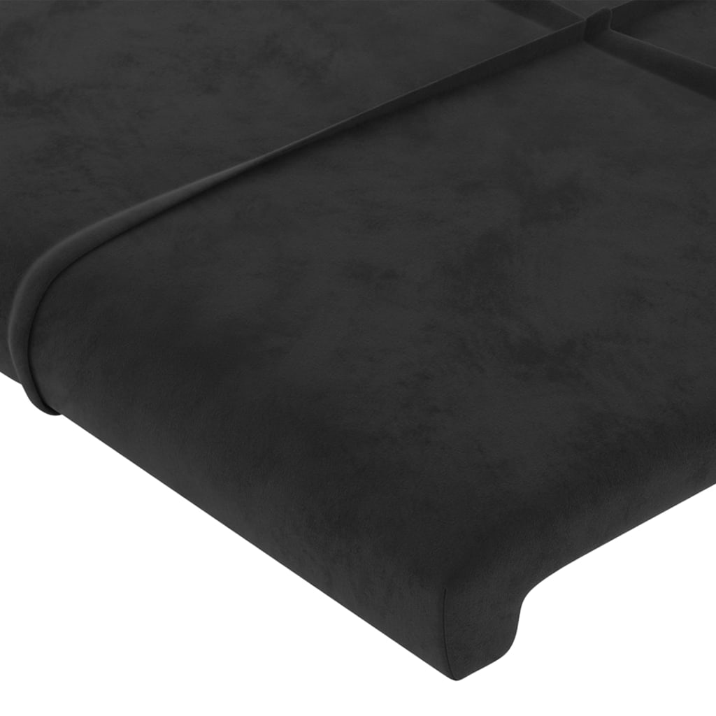 Vidaxl Zagłówek Do Łóżka Z Led, Czarny, 183X16X78/88 Cm, Aksamit