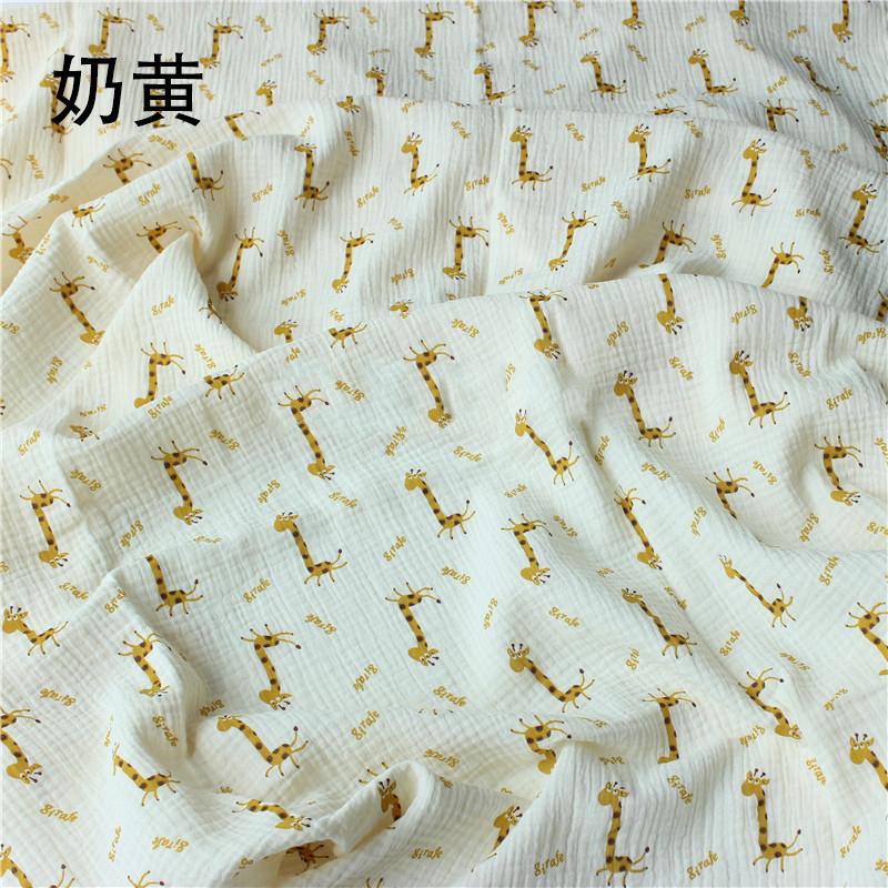 135cm X100cm High Quality Soft Thin Double Crepe giraffe Texture Cotton Fabric, Make Shirt, Dress, Underwear, Cloth 180g/m