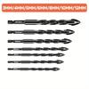 7pcs 3mm-12mm Cross Hex Tile Drill Bits Set For Glass Ceramic Concrete Hole Opener Brick Hard Alloy Triangle Bit Tool Kit
