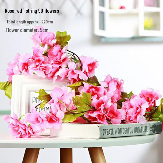 Ротанг Пластиковая Роза Лоза Искусственные Цветы для Свадебного Декора, Подвешивания к Потолку или Стене и Маскировки Труб Кондиционирования