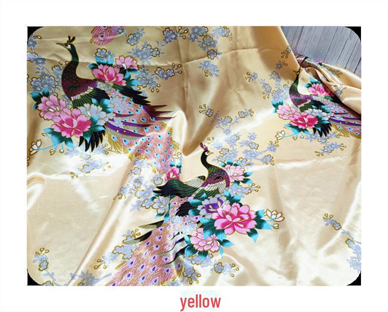 «Ткань ципао с принтом из атласного шелка и лента для головного убора»