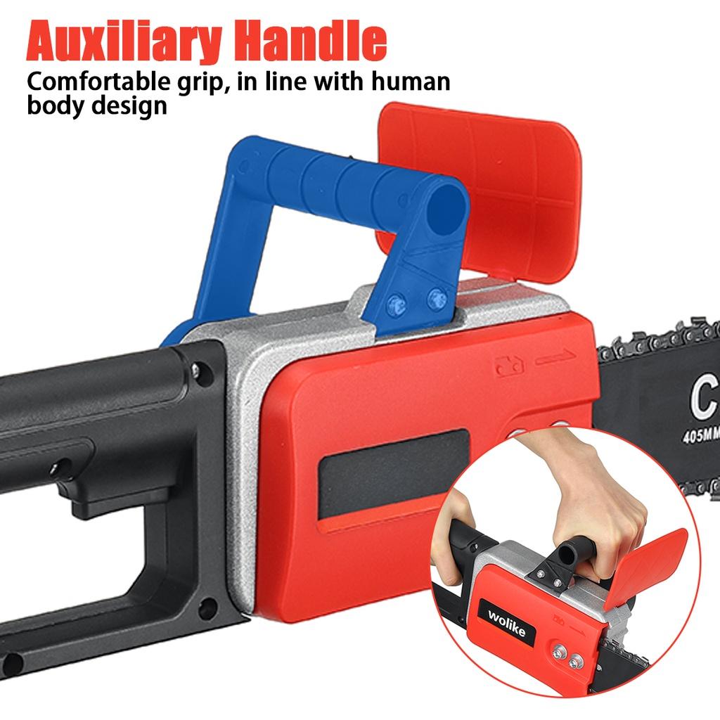 16 дюймов Электрическая бензопила Аккумуляторная 2 аккумулятора Высокомощный двигатель Садовый деревообрабатывающий режущий инструмент Для аккумулятора 588VF 3000 Вт