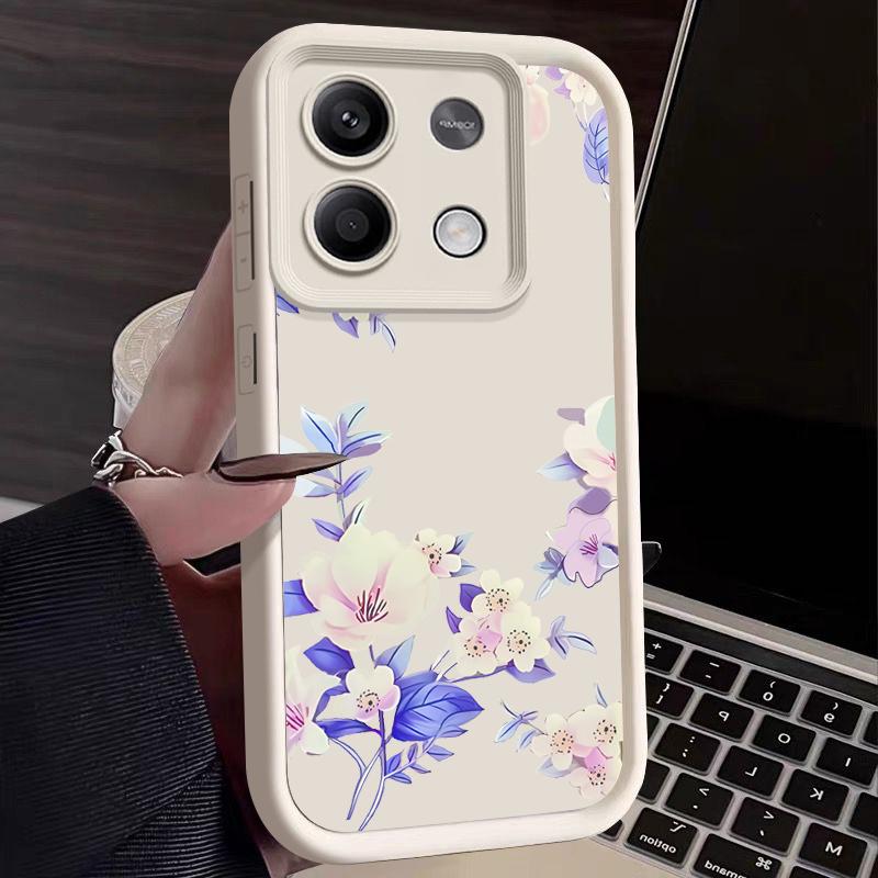 For Xiaomi 13t 11t Pro Poco X6 X5 F6 M6 Redmi Note 12 11 10 13 Pro 5g Flower Pattern Shockproof Silicone Soft Lens Protection Case Cover