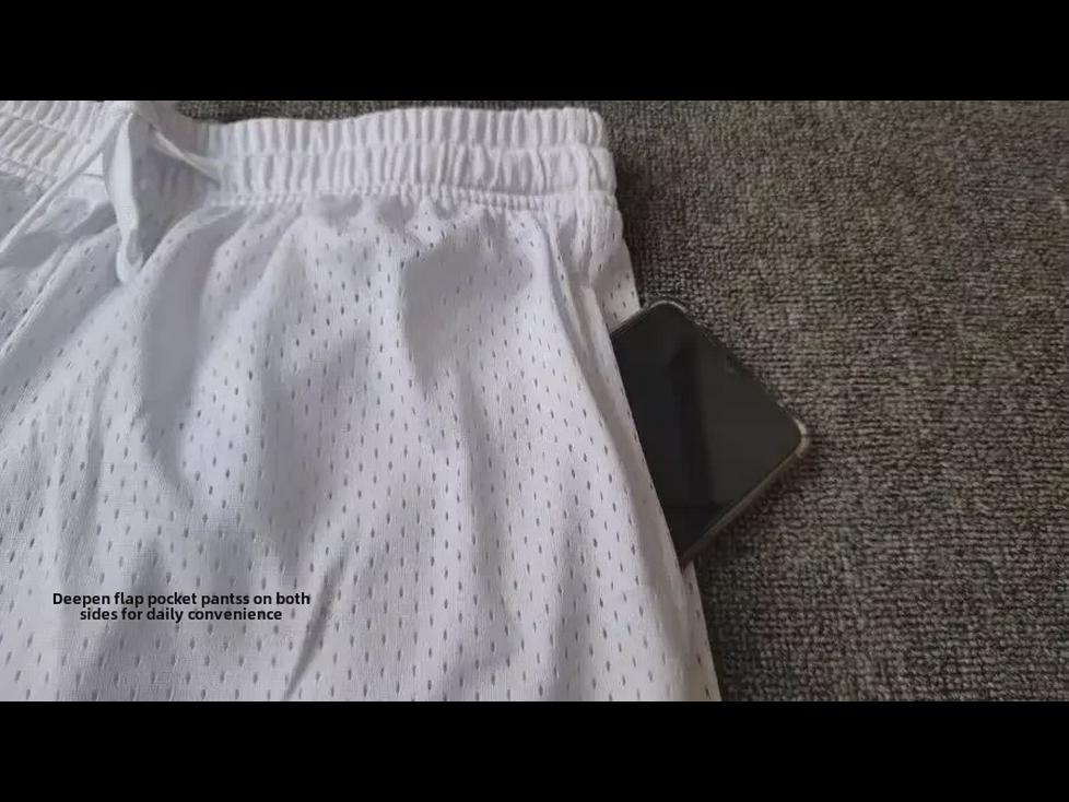 Мужские летние баскетбольные шорты 2024 года, трехочковые, длиной до колена, быстросохнущие, высокоэластичные, дышащие, имитация двухкомпонентного дизайна.