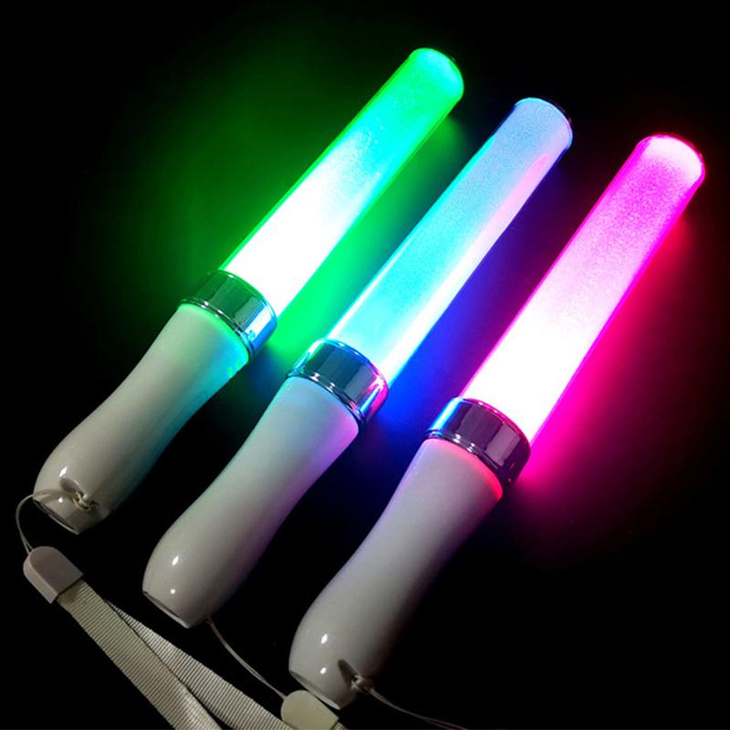Светодиодные светящиеся палочки Разноцветные RGB светящиеся пенные палочки Трубки для чирлидинга Темный свет Световые палочки для концерта айдолов Рождество День рождения Свадебная вечеринка