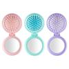 4Pcs Mini Folding Air Bag Comb Dual Use Pocket Hair Brush Makeup Mirror with Comb  Girl Women