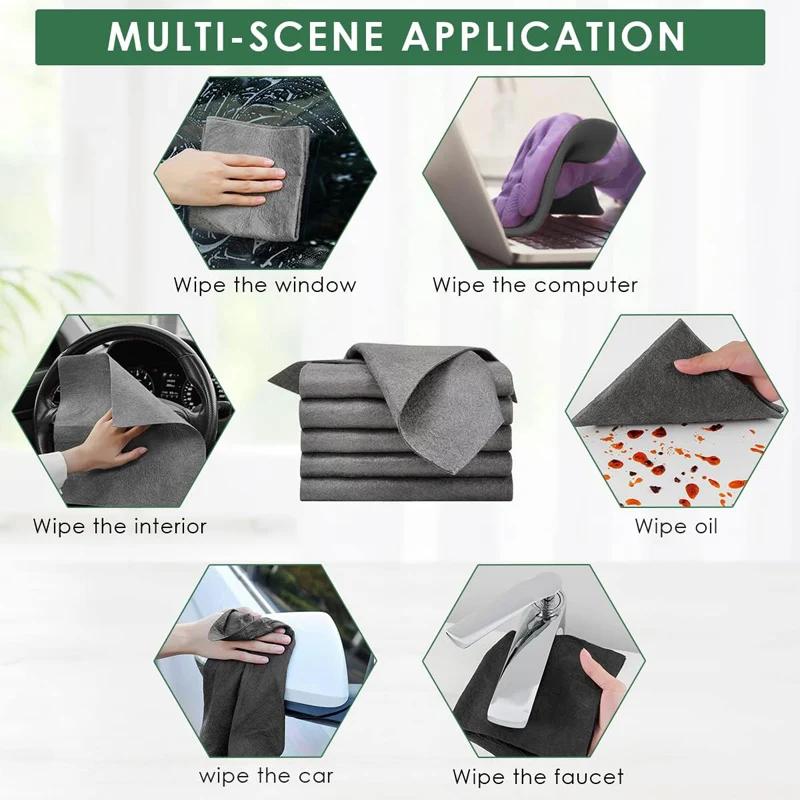 Утолщенная волшебная салфетка для чистки без водяных знаков, многоразовая салфетка для чистки оконных стекол и зеркал, полотенце для кухни и автомобиля