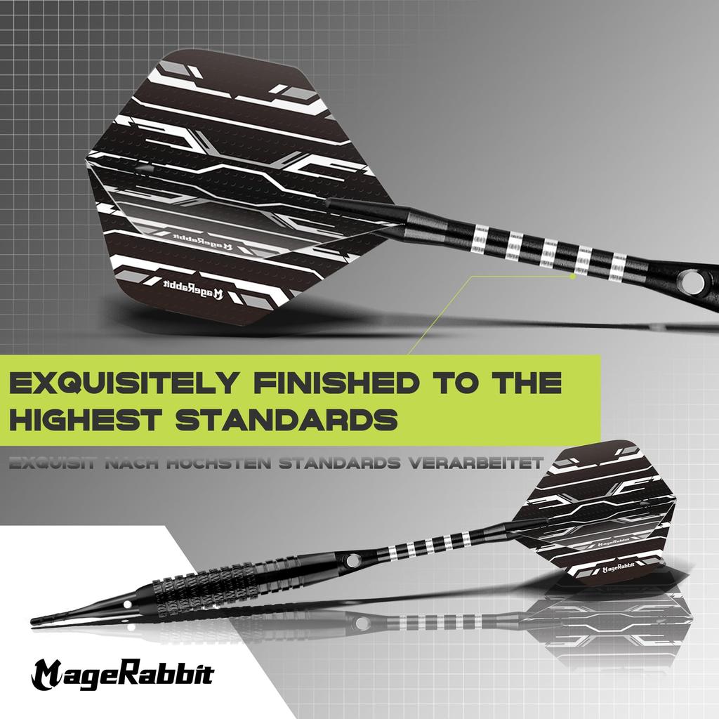 MageRabbit Soft Darts 3pcs 6 Flight 6 Aluminum Dart 6 Soft 20 Rubber Darts Home Dart Barrel 16g, Protectors, Shafts, Tips, O-Type Rings, Arrows,