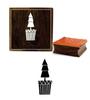 Printtoo Christmas Tree In Pot Design Scrap Card Print Square Wooden Rubber Stamp-2 X 2
