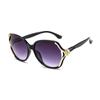 Vintage Sunglasses Women Fashion Simplicity Camellia Hollow Paint Rose Non-polarized Oval Large Frame Sunglasses