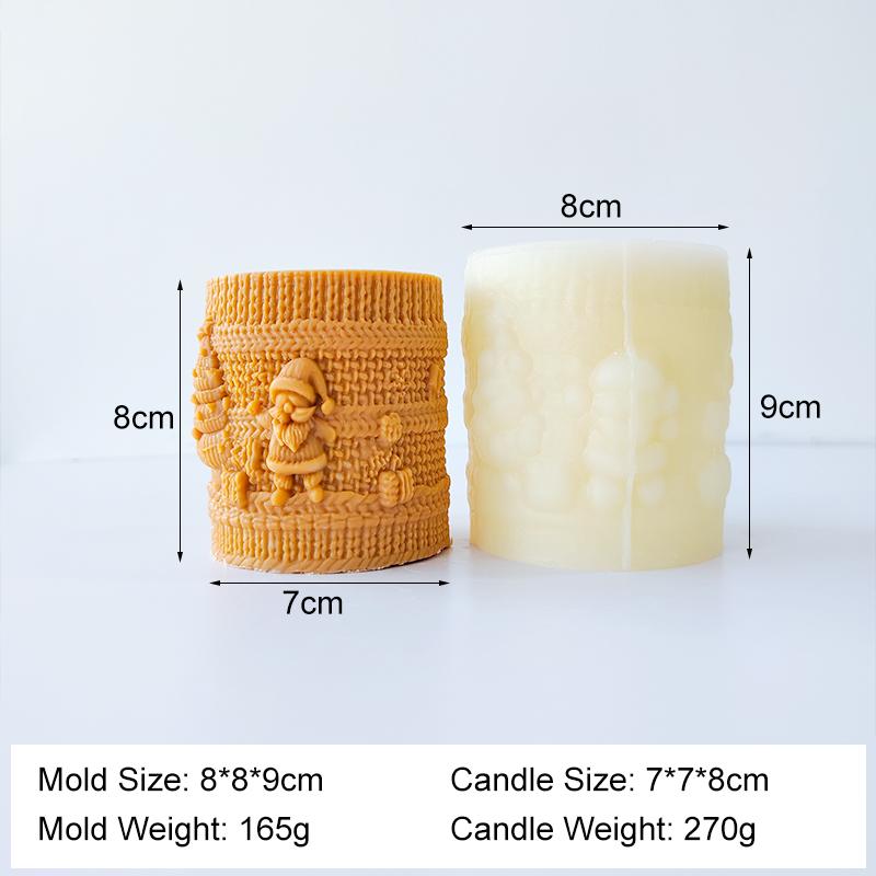 Christmas Series Santa Claus Reindeer Relief Silicone Mold Handmade Scented Candle Plaster Resin Mould Xmas Candle Making Molds