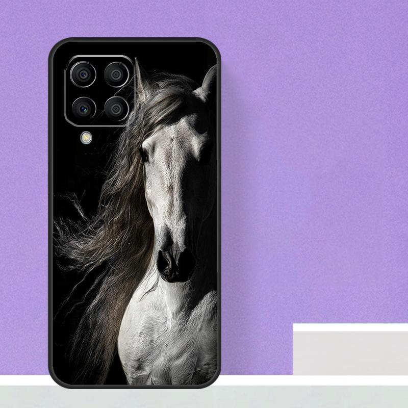 Черный Белый Лошадь Для Samsung Galaxy M12 M32 M52 M14 M34 M54 M21 M51 M31 M30s M20 M15 M55 M13 M33 M53 Чехол