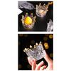 Vintage glass ashtray, living room decoration, mini storage items, photo props, crown candle holder ornaments