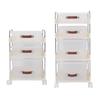 Rolling Utility Cart with Drawers PP Clear Mobile Utility Storage Cart with Lockable Wheels for Bedr