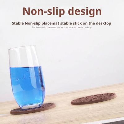 Набор из 6 силиконовых подставок для напитков, утолщенный нескользящий коврик под чашку с держателем, термостойкий поднос для кофе для горячих холодных напитков