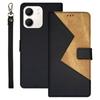 IDEWEI For Oppo A5x 4G Case Card Slots Splicing Color Leather Phone Cover with Wrist Strap