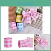 Creative Pink And White Checkered Decorative Ribbon For Diy Crafts And Bow Making