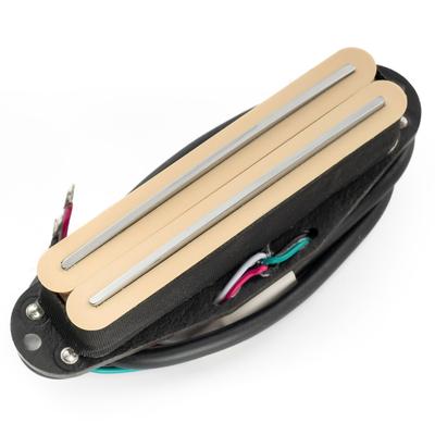 Musiclily Pro Alnico 5 Хамбакер для Электрогитар Strat с Кремовым Корпусом и Хромированными Полюсами ST-DPLA Звукосниматель Размера Сингла, 6.2K,