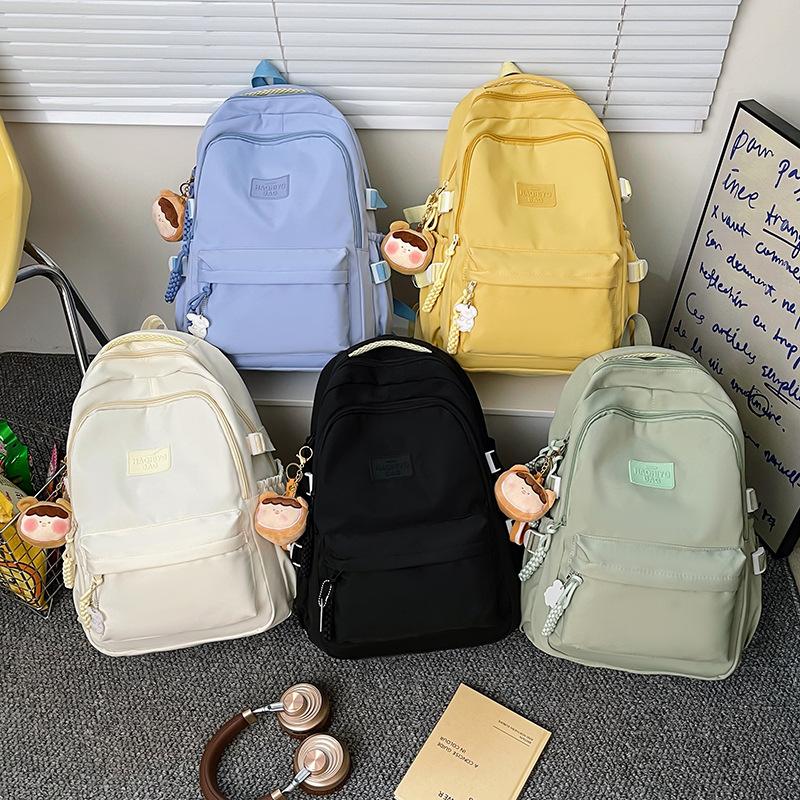 School Bag Junior High School Girls College High School Versatile Contrasting Color Backpack Niche Design College Student Backpack